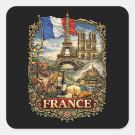 Frankreich Quadratischer Aufkleber