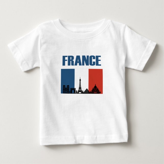 Frankreich Reisen - Paris City Skyline Französisch Baby T-shirt (Vorderseite)