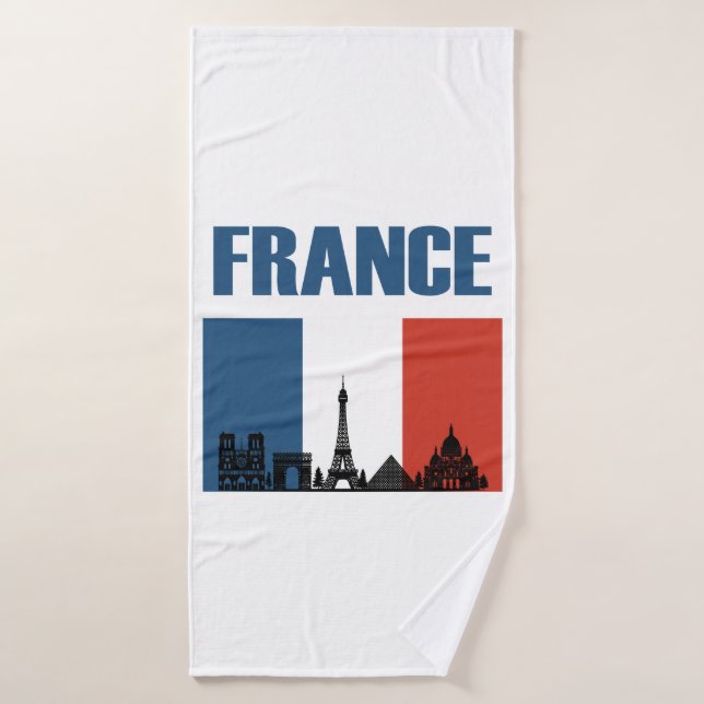 Frankreich Reisen - Paris City Skyline Französisch Badehandtuch (Badehandtuch)