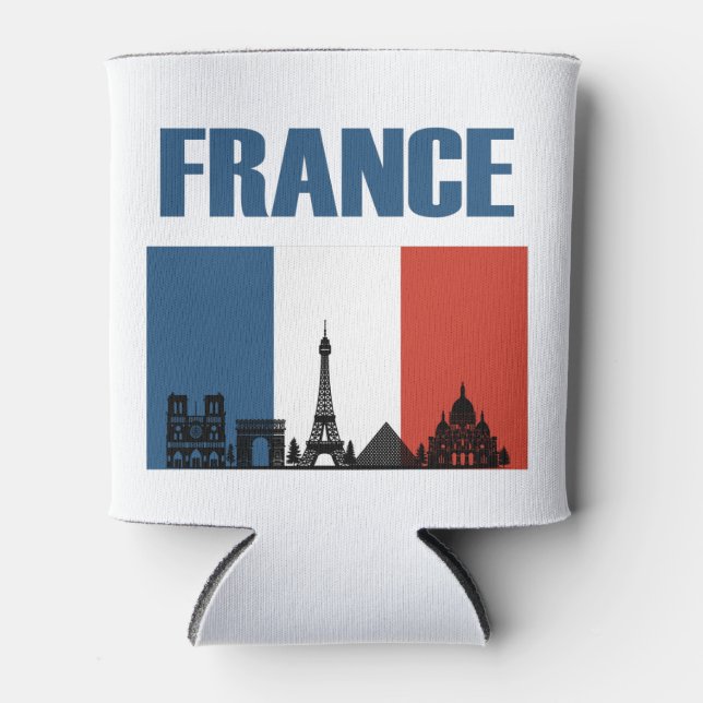 Frankreich Reisen - Paris City Skyline Französisch Dosenkühler (Vorderseite)