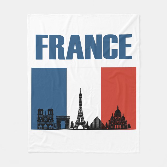 Frankreich Reisen - Paris City Skyline Französisch Fleecedecke (Vorderseite)
