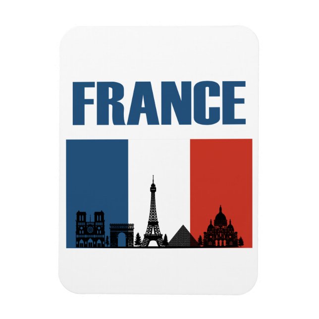 Frankreich Reisen - Paris City Skyline Französisch Magnet (Vertikal)