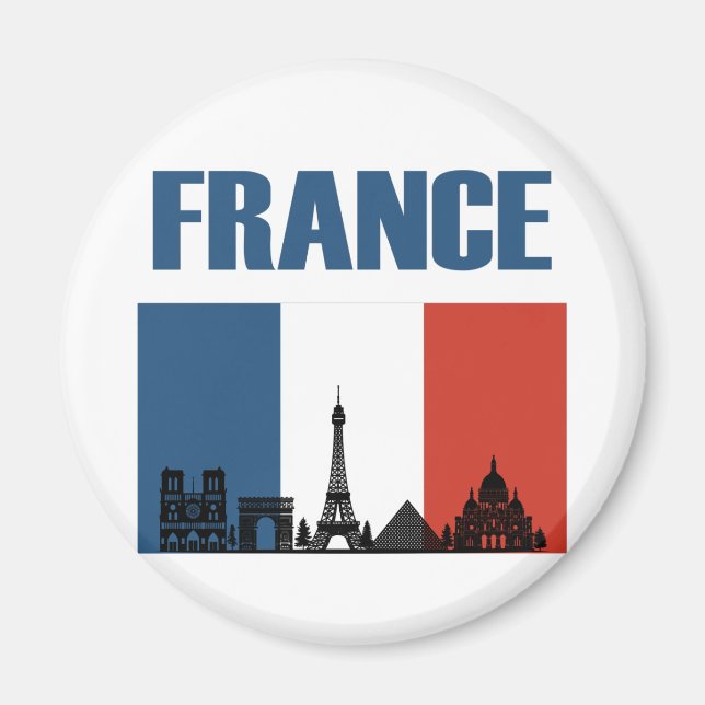 Frankreich Reisen - Paris City Skyline Französisch Magnet (Vorne)
