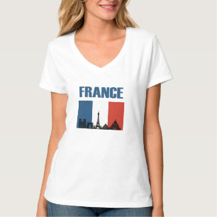 Frankreich Reisen - Paris City Skyline Französisch T-Shirt