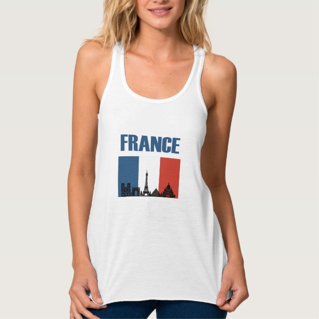 Frankreich Reisen - Paris City Skyline Französisch Tank Top (Vorderseite)