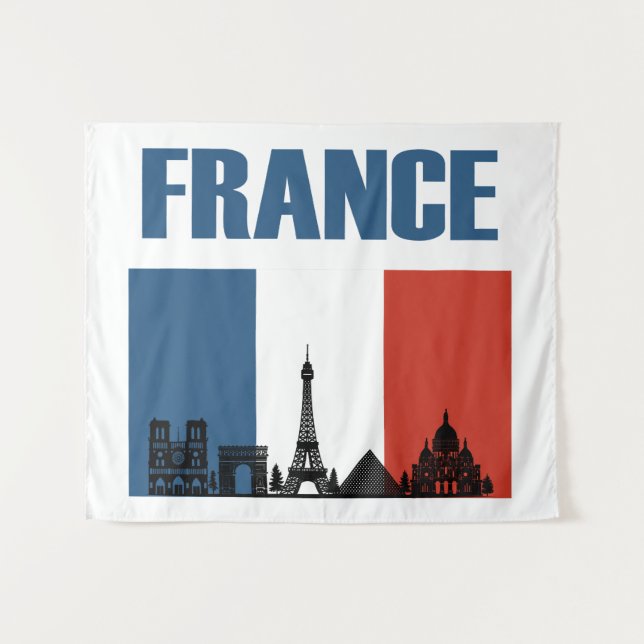 Frankreich Reisen - Paris City Skyline Französisch Wandteppich (Vorderseite (Horizontal))
