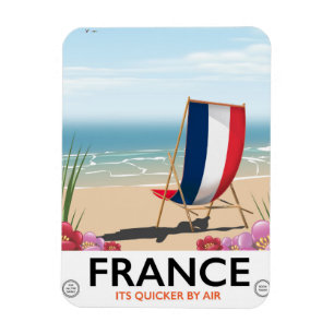 Frankreich Reiseplakat für Badegäste Magnet