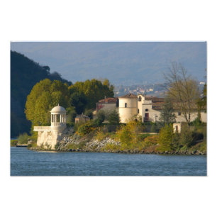 Frankreich, Rhone Fluss, Stadt in der Nähe von Vie Fotodruck