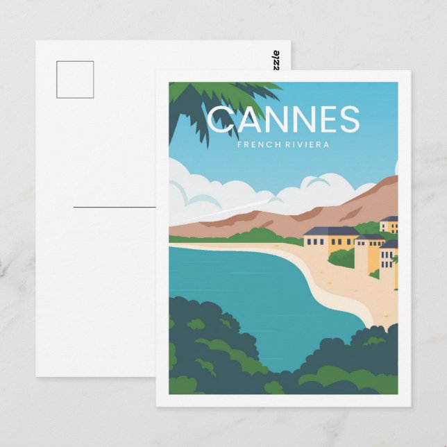 Frankreich Riviera Cannes Reisemarkt Illustration Postkarte (Vorne/Hinten)