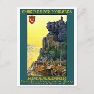 Frankreich Rocamadour Vintage Reiseposter Restauri Postkarte