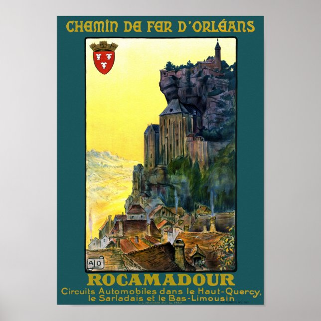 Frankreich Rocamadour Vintage Travel Poster restau (Vorne)