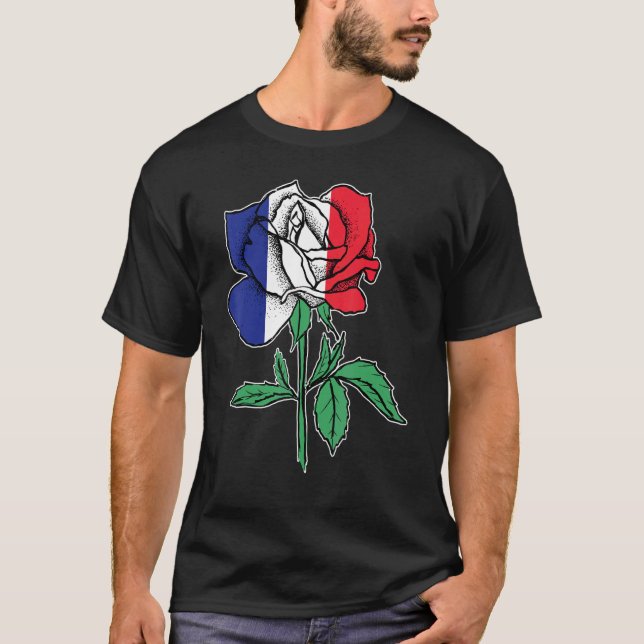 Frankreich Rose Frankreich Frankreich T-Shirt (Vorderseite)
