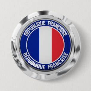 Frankreich Runde Emblem Button