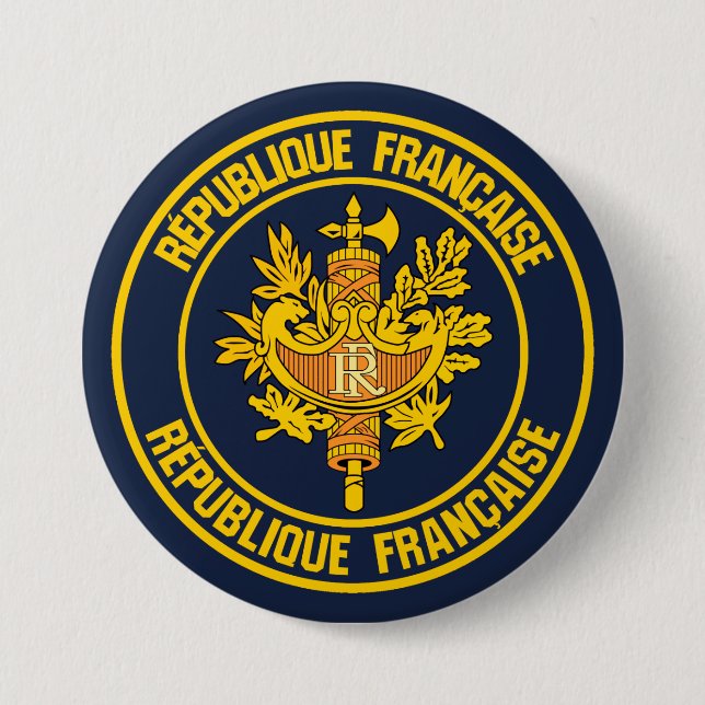 Frankreich Runde Emblem Button (Vorderseite)