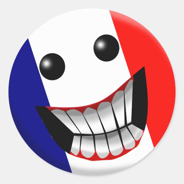 Frankreich Runder Aufkleber (Vorderseite)