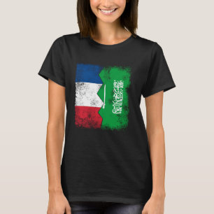 Frankreich Saudi-Arabien Flaggen Halbsaudische fra T-Shirt
