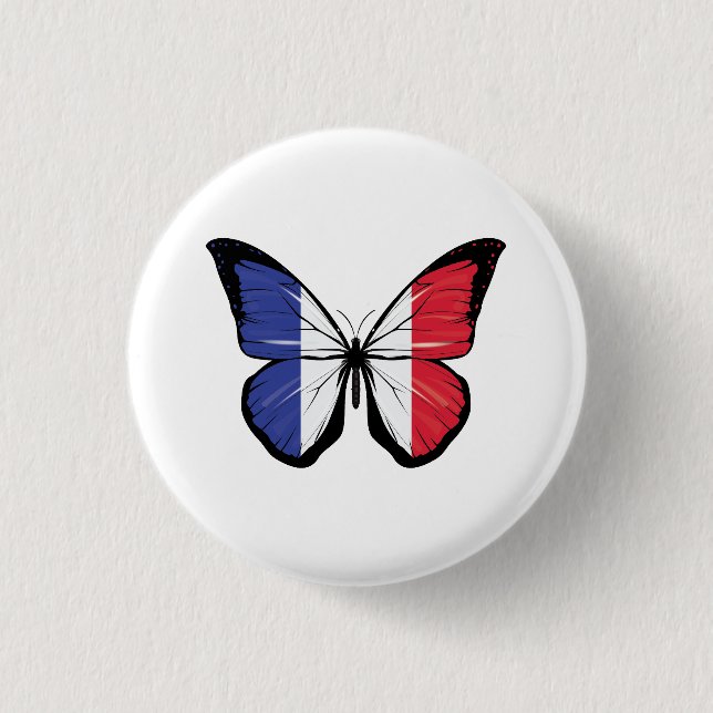 Frankreich - Schmetterlingsflagge Button (Vorderseite)