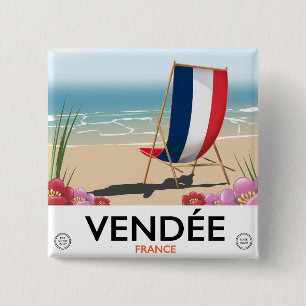 Frankreich-Seebad-Reiseplakat Button