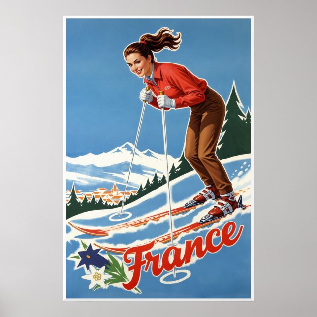 Frankreich Ski Poster  (Vorne)