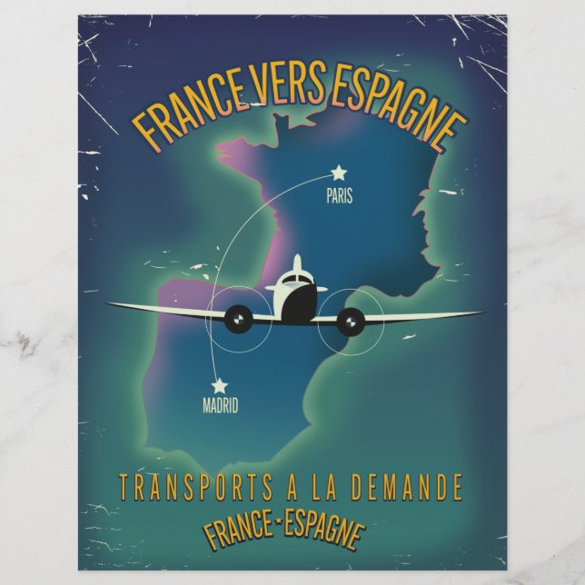 Frankreich - Spanien - Ferienplakat Briefbogen (Vorderseite)