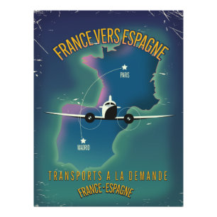 Frankreich - Spanien - Ferienplakat Fotodruck