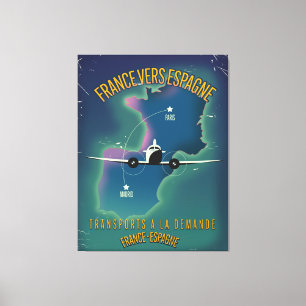 Frankreich - Spanien - Ferienplakat Leinwanddruck