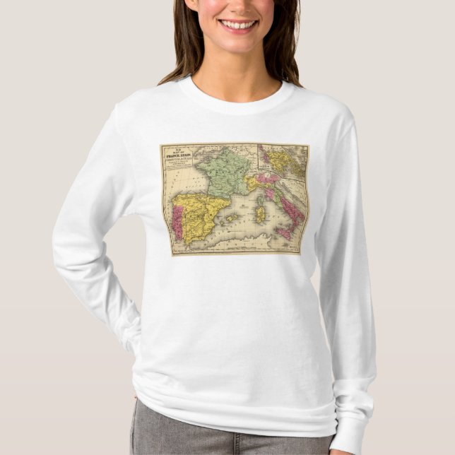 Frankreich, Spanien, Portugal, Italien T-Shirt (Vorderseite)