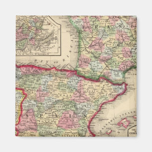 Frankreich, Spanien, Portugal Karte von Mitchell Magnet
