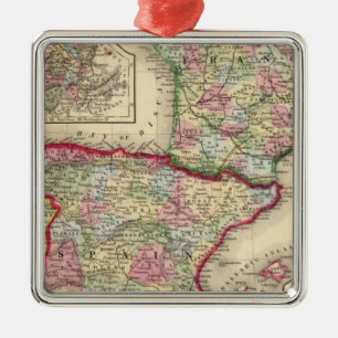 Frankreich, Spanien, Portugal Karte von Mitchell Silbernes Ornament