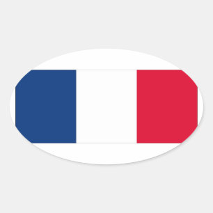 Frankreich-Staatsflagge Ovaler Aufkleber