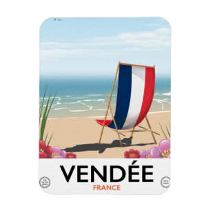 Frankreich Strand Reiseplakat Magnet