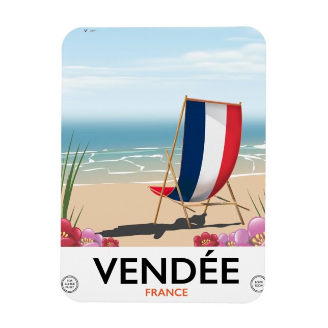 Frankreich Strandprospekt Magnet (Vertikal)