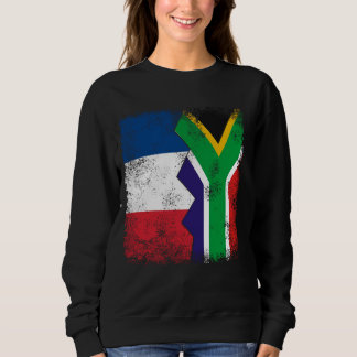 Frankreich Südafrika Flaggen Halbsüdafrikanisches Sweatshirt