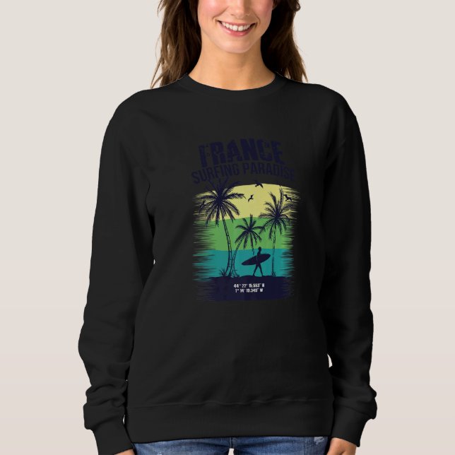 Frankreich Surfen 3 Sweatshirt (Vorderseite)