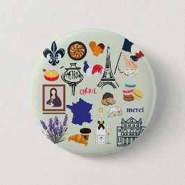 Frankreich Symbole Button