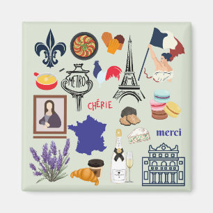 Frankreich Symbole Magnet