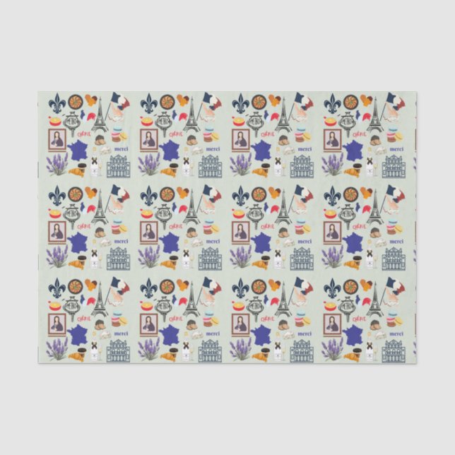 Frankreich Symbole Seidenpapier (Vorderseite)
