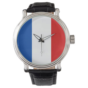 Frankreich-Uhr - die Flagge von Frankreich Armbanduhr