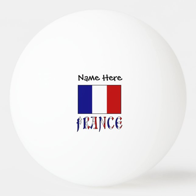 Frankreich und die französische Flagge mit Ihrem N Tischtennisball (Vorderseite)