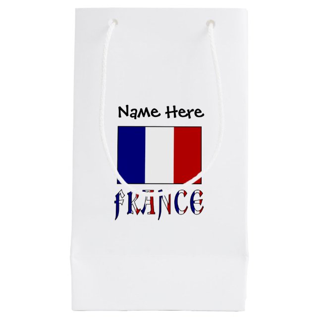 Frankreich und die französische Flagge Personalisi Kleine Geschenktüte (Vorderseite)
