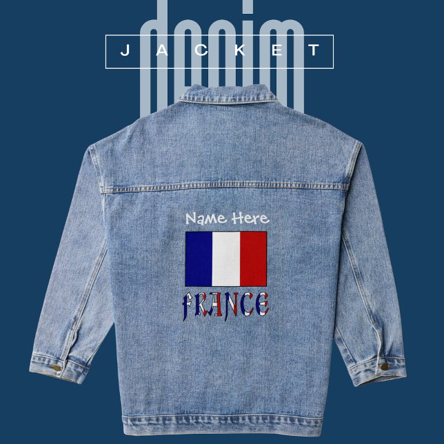 Frankreich und die französische Flagge Weißer Pers Jeansjacke (Von Creator hochgeladen)
