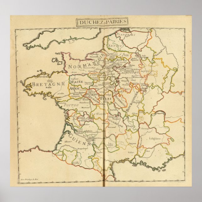 Frankreich und die Grenzen Poster (Vorne)