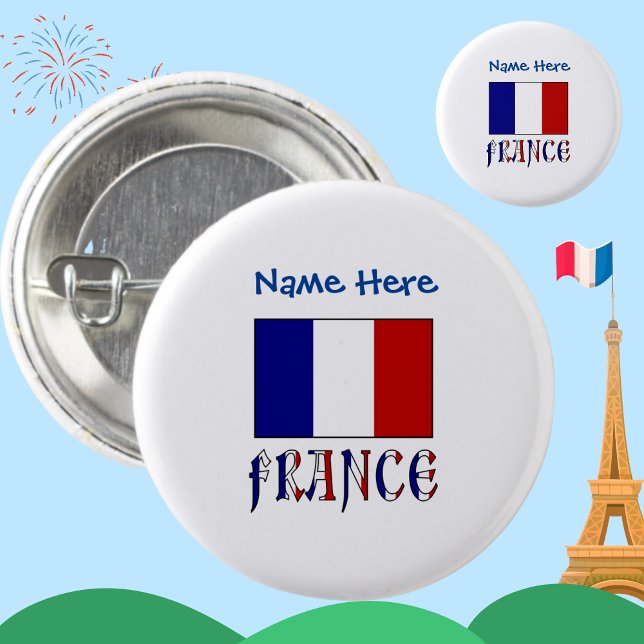 Frankreich und Frankreich - Blaue Personalisierung Button (Von Creator hochgeladen)