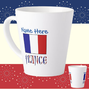 Frankreich und Französisch Flaggen Blue Personaliz Milchtasse