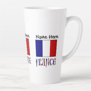 Frankreich und französische Flagge mit Ihrem Namen Milchtasse