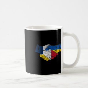 Frankreich Und Ukraine Freundschaft Handschlag Fla Kaffeetasse