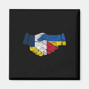 Frankreich Und Ukraine Freundschaft Handschlag Fla Magnet