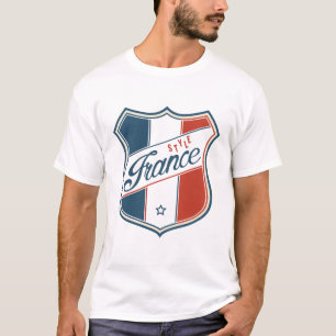 Frankreich Vintag Style Einzigartiger T - Shirt - 