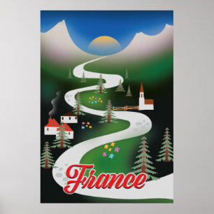 Frankreich Vintage-Reiseplakat. Poster