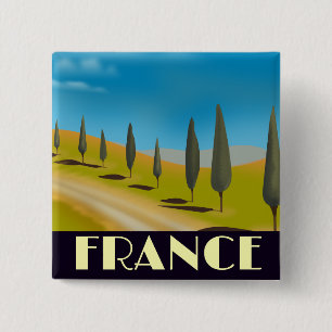 Frankreich Vintage-Reiseposter Button